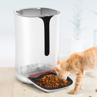 Intelligent Pet Feeder, Button Type, Large-Capacity, Timed and Quantitative Food Dispenser, Anti-Stuck Food, Dual-Purpose for Cats and Dogs