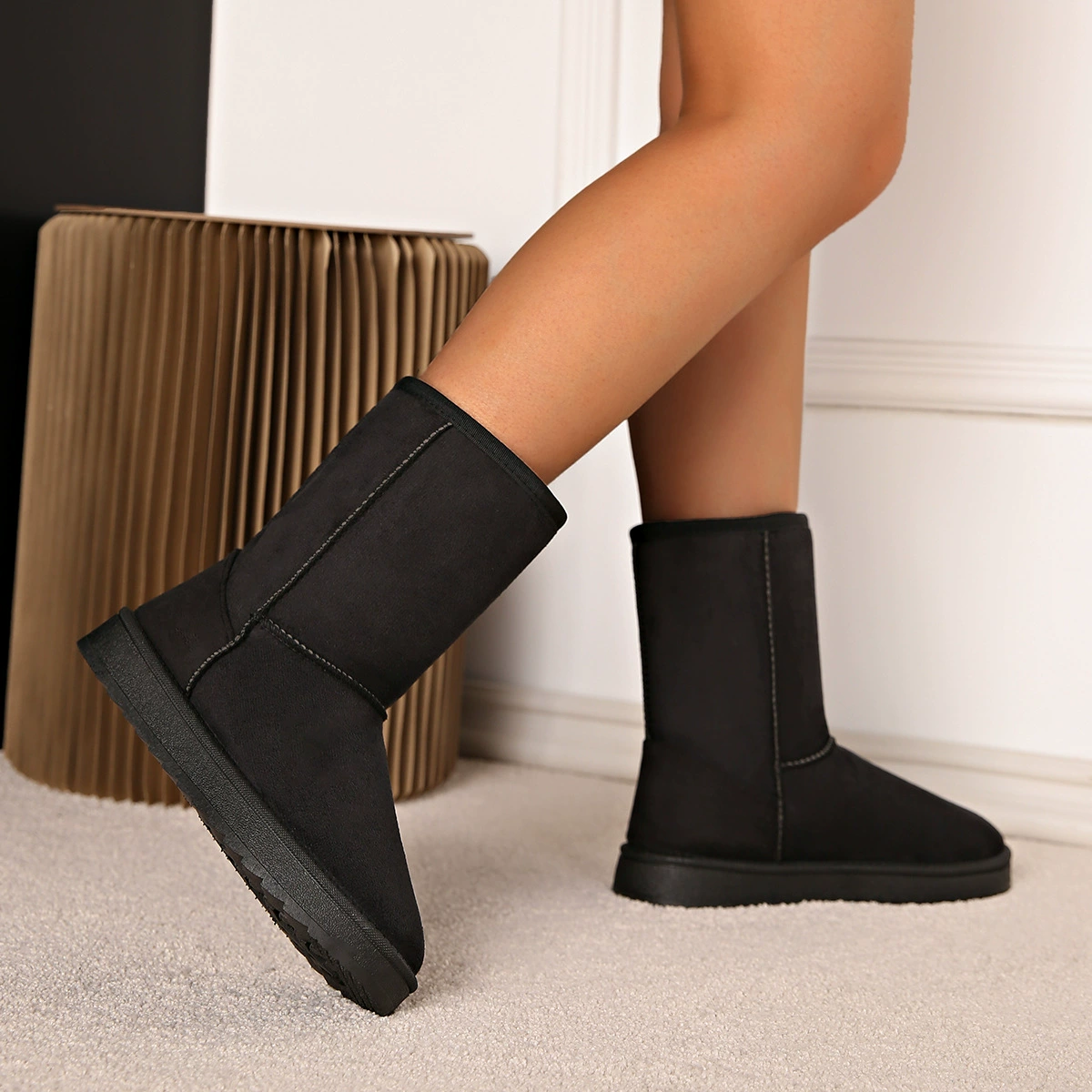 Ankle boots, winter/demi‑season footwear, brown or black, EU 36–44, lightweight