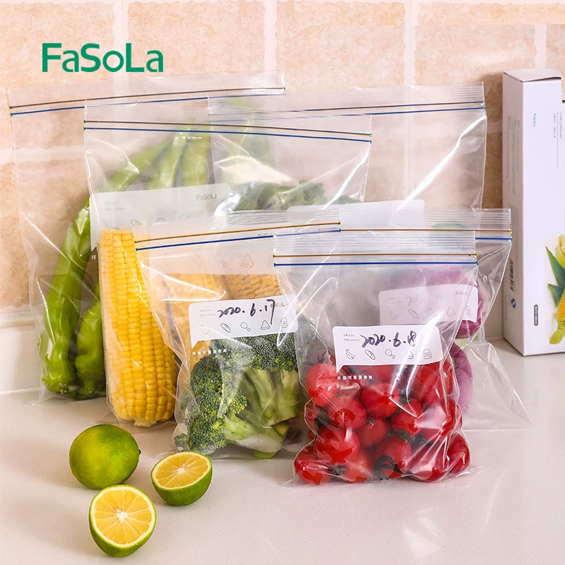 Конвертируемый пакет FASOLA, самозакрывающийся пакет для свежести продуктов, холодильник, замораживание, плотное запечатывание, пищевой уровень