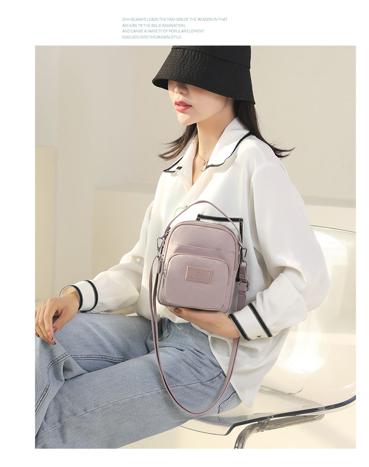 2025 New fashionable and trendy single-shoulder bag for women, outdoor casual, mobile phone key, coin purse, water-resistant nylon bag undefined