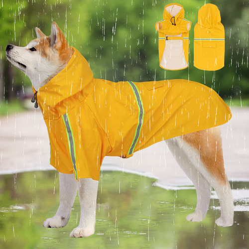Cross-border new pet raincoat dog poncho cloak style reflective big dog clothes dog raincoat pet supplies wholesale