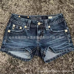 国境を越えた対外貿易アメリカのレトロな個性的な街頭模様刺繍春夏デニムパンツ