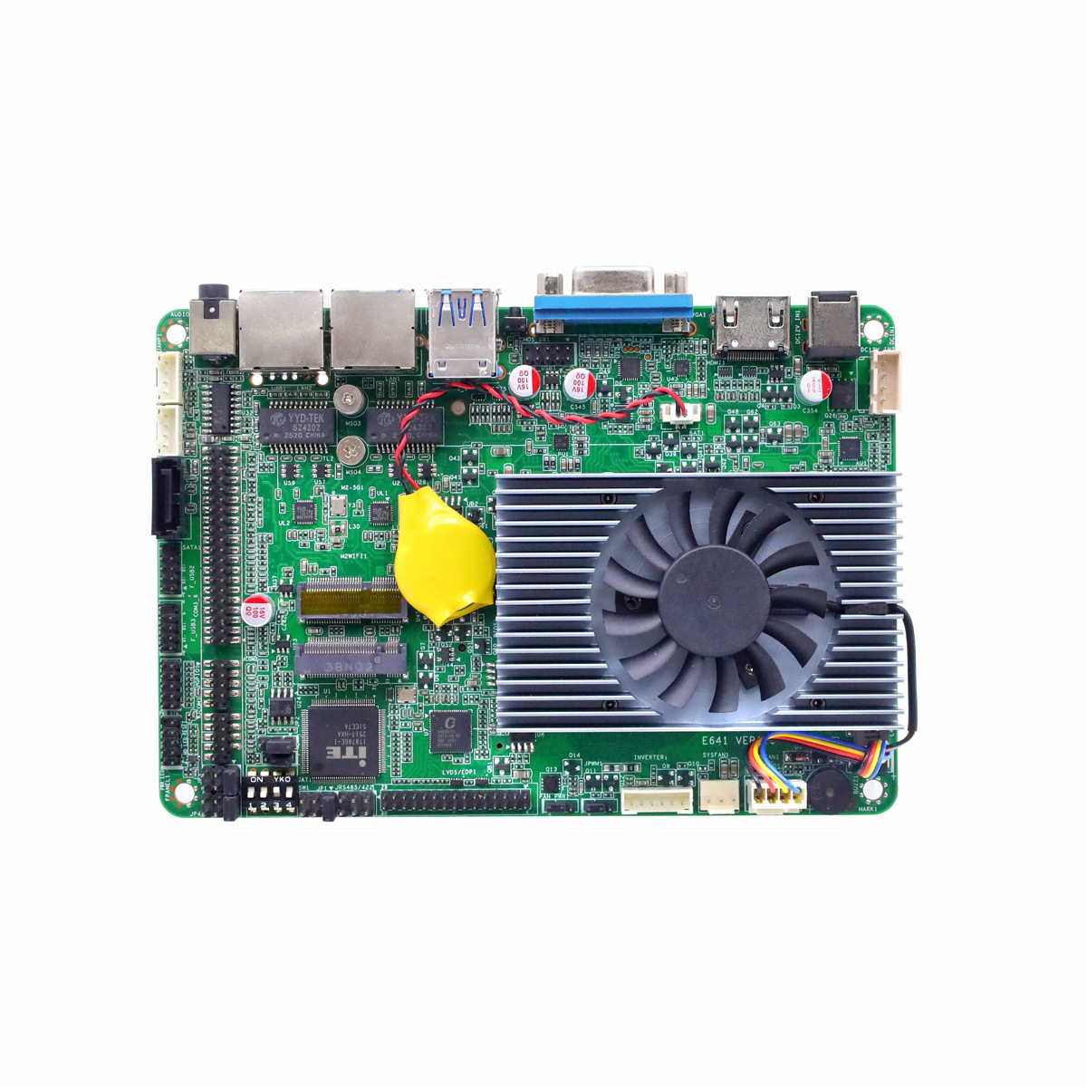 XIN AUNGXUN E641 placa base de control industrial de 6 cadenas Celeron J6412 placa base de 3,5 pulgadas de cuatro núcleos 8 USB