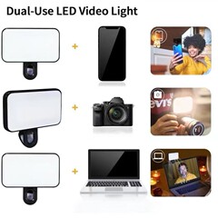 人気のクロスボーダー携帯電話、コンピュータ、タブレット、ビデオ会議補助光、ライブブロードキャスト自撮り写真クリップ、2色温度ライト