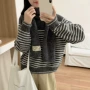 条纹气质保暖套头毛衣