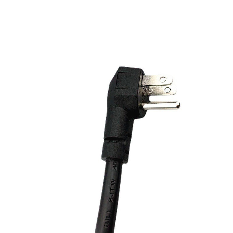 美标三芯弯头美式SJTW圆线电源线美式三插电源线