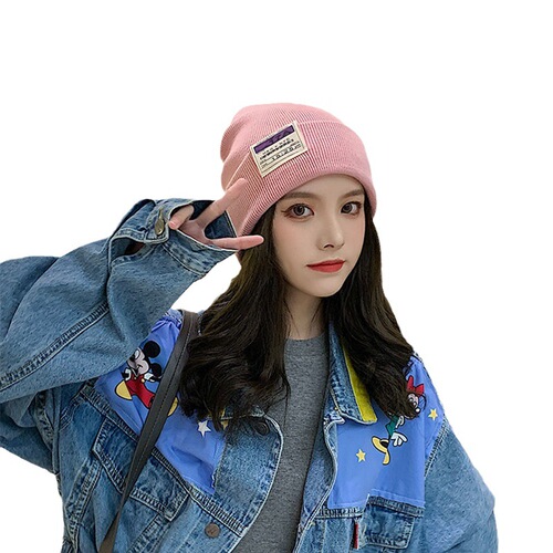 Woolen Beanie Women Autumn/Winter New Warm Cold Hat Women Ear Protection Head Knitted Beanie Japanese Stacked Hat Versatile Postpartum Hat