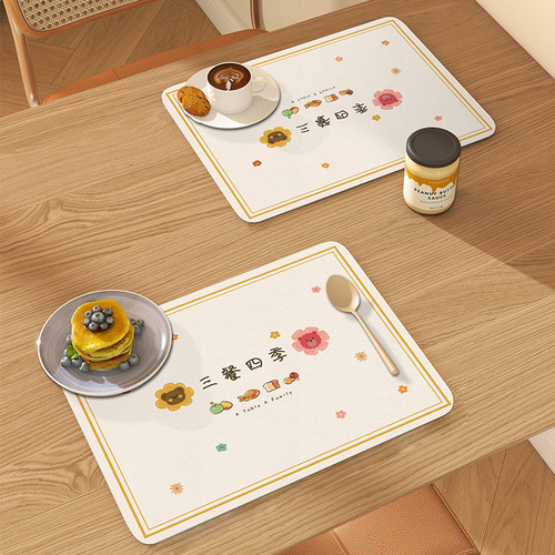 Warm Sun Fresh Series Leather Dinner Mat Waterproof Oilproof Heat Insulating Anti-Scald Dinner Mat Western Dinner Mat Table Heat Insulating Mat