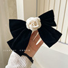 Black hairgrip with bow, hair accessory, big hairpins for princess, crab pin, shark