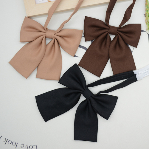 JK collared flower girl Korean version Japanese college style school uniform solid color bow tie black brown accessories trendy