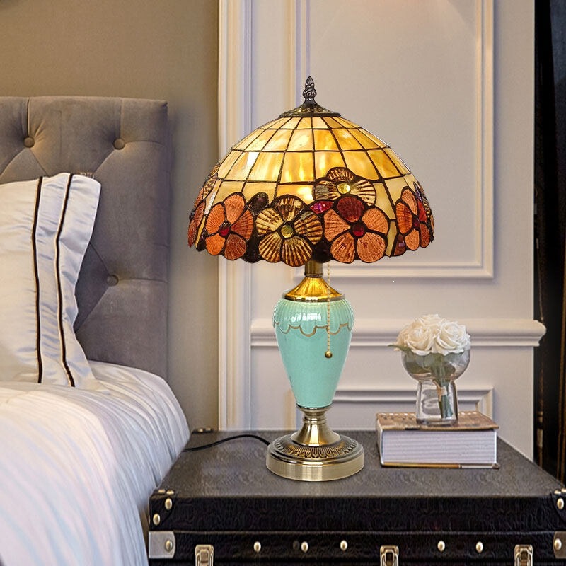 Creative High-End Bedside American-Style Eye-Protecting Chinese-Style Modern Table Lamp, New Ceramic Vintage Bedroom Shell Lamp, Light Luxury with Dimming Function Creative High-End Bedside American-Style Eye-Protecting Chinese-Style Modern Table Lamp, New Ceramic Vintage Bedroom Shell Lamp, Light Luxury with Dimming Function