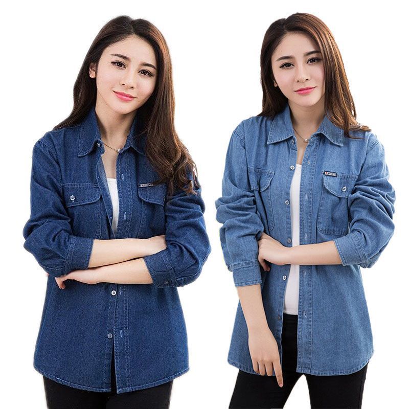 Spring, Autumn and Summer Casual Denim Shirts for Women, Long-Sleeved Jackets, Sun Protection Clothing, Mid-Length Loose Plus Size Work Clothes Spring, Autumn and Summer Casual Denim Shirts for Women, Long-Sleeved Jackets, Sun Protection Clothing, Mid-Length Loose Plus Size Work Clothes
