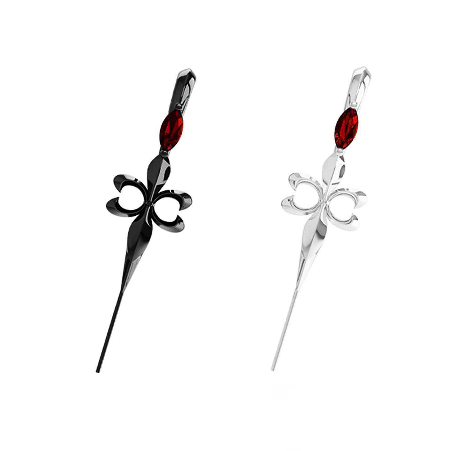 Hot-selling new cross iris earrings, unique and versatile, with piercing studs, sweet and cool, exaggerated, niche, and high-end style