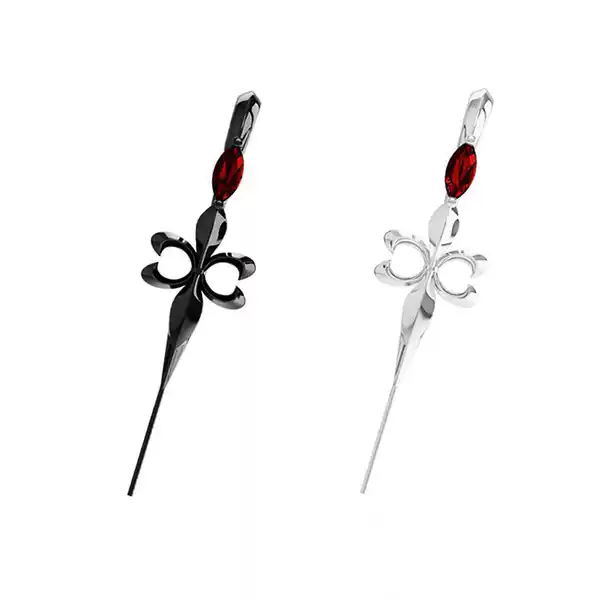 Hot-selling new cross iris earrings, unique and versatile, with piercing studs, sweet and cool, exaggerated, niche, and high-end style