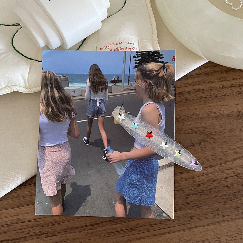 Millennium Spice Girl ~ Pince à cheveux Color Star Y2K Dopamine Broken Hair Bangs Clip Vigor Girl Sweet Side Clip_voghion.com