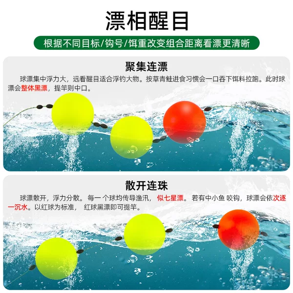 Luoyang ball fishing group float fishing grass carp Road sub-spherical round eye-catching round ball fish floating carp red bulk Reservoir