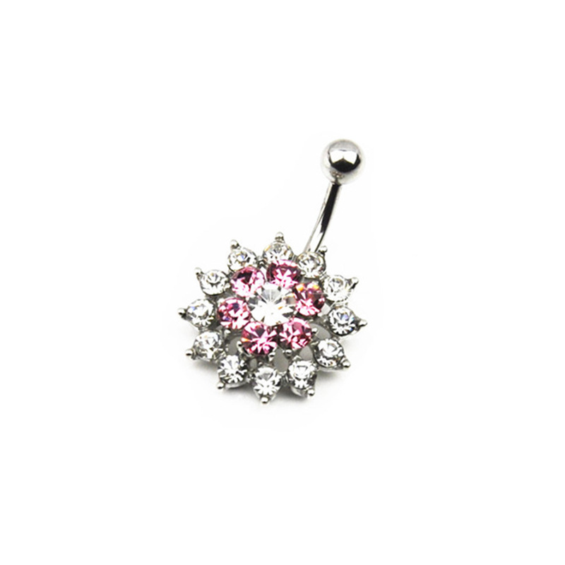 Anello floreale squisito in acciaio inossidabile con diamanti_voghion.com
