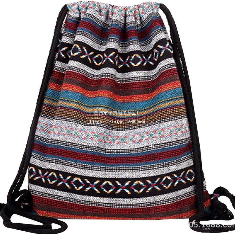 嬉皮士波西米亚束口袋嬉皮士波西米亚儿童生日派抽绳双肩背包袋