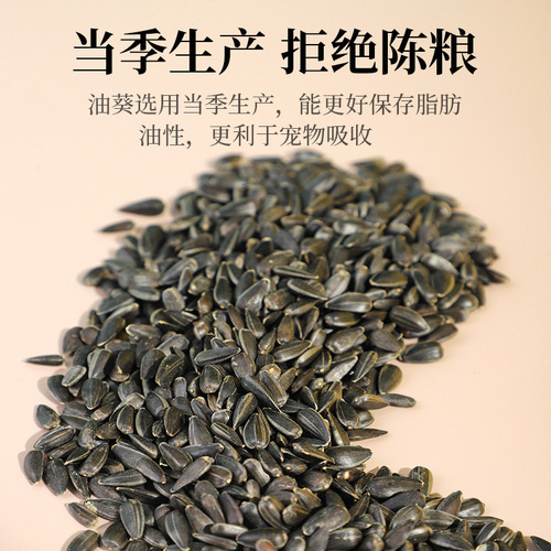 Hamster small black sunflower seeds snacks Parrot pigeon bird food raw sunflower seeds melon seeds Diamond dove bird food 250g