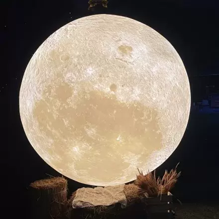 氛围感网红月亮灯箱酒吧民宿婚礼背景装饰露营打卡圆形发光灯箱