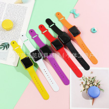 男女潮流led表学生糖果色果冻电子手表创意夜光方形黑白新款韩版