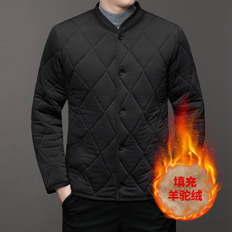 棉衣男士冬款中老年人小棉袄保暖加绒加厚棉服爷爷内穿内胆时尚潮