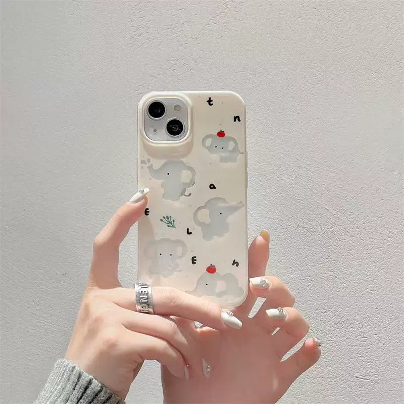 Чехол для телефона (Apple) совместим с iPhone 11–16, дизайн «пустой слонёнок»