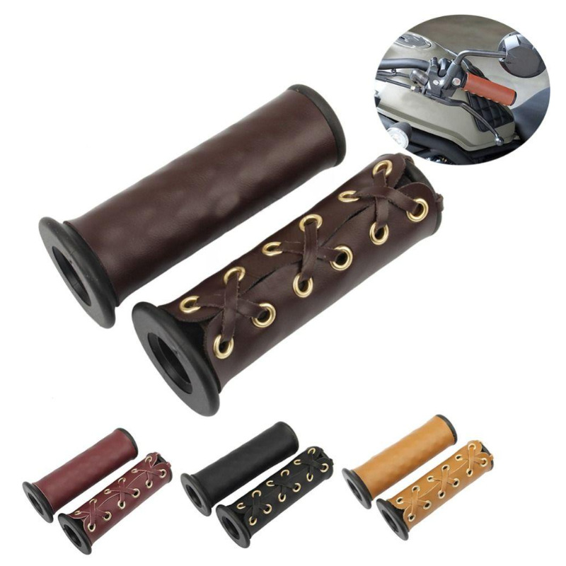 Electric Rider Grip Covers Retro PULeather Motorcycle Modification Accessories Universal Mountain Bike Grip Covers