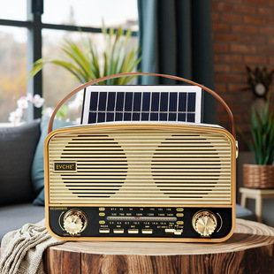 Factory Cross-Border Retro Multi-Band Plug-In Card Solar Radio Bluetooth Plug-In Card Player 2450Bts