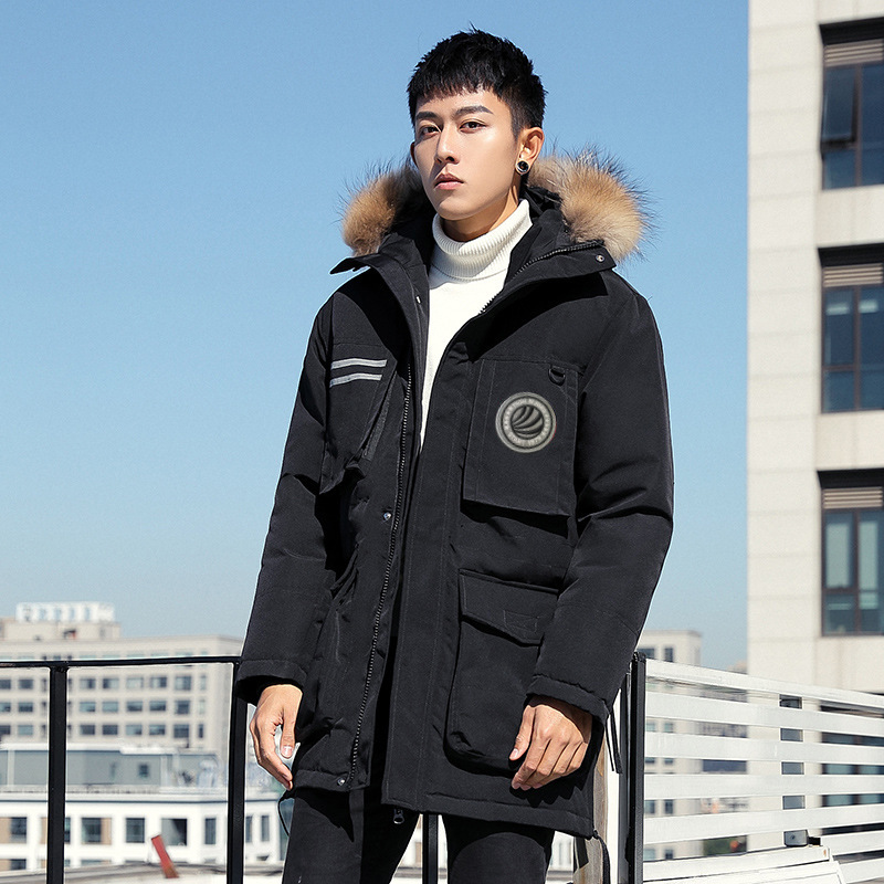 Chaqueta de plumón de comercio exterior transfronterizo pareja de tendencia explosiva chaqueta de invierno hombre nuevo engrosado estilo canadiense herramientas al aire libre