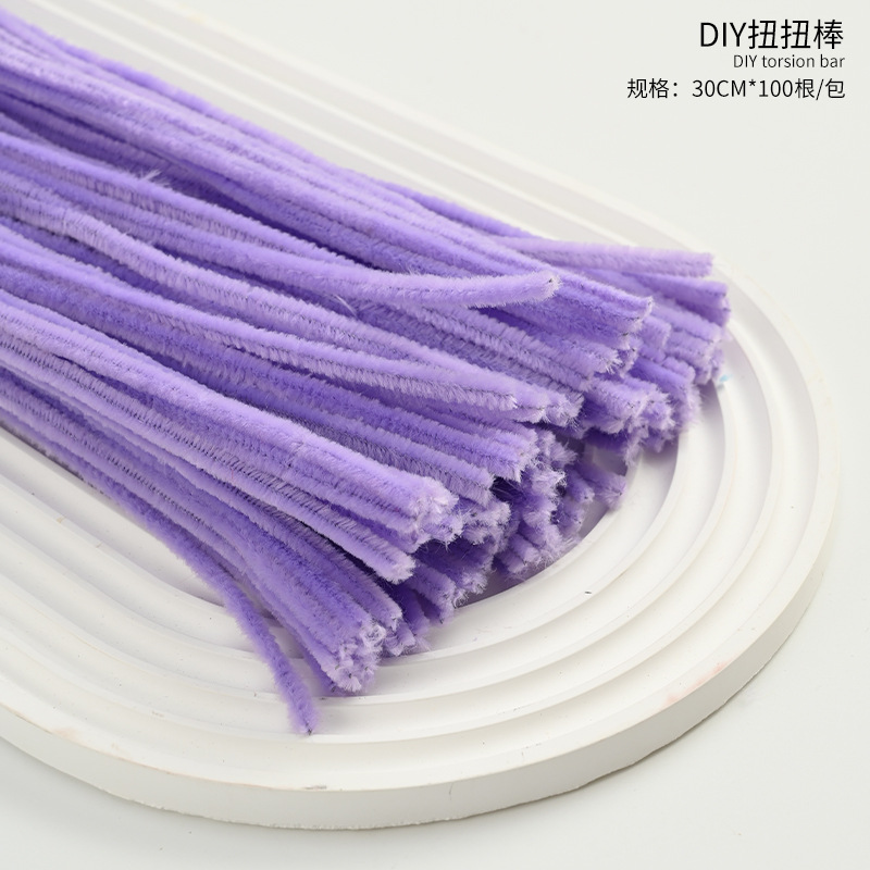 Mayorista 8mm ultra-denso de lana hecha a mano para niños diy puzzle juguete material de ramo paquete de color macarón barra de torsión