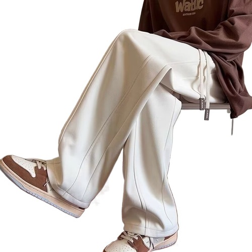 Soft and Chewy Pants for Men: Spring/Summer American-style High-Street Drapey Straight-leg Sweatpants—Versatile, Casual, and Perfect for Sports or Relaxed Outfits