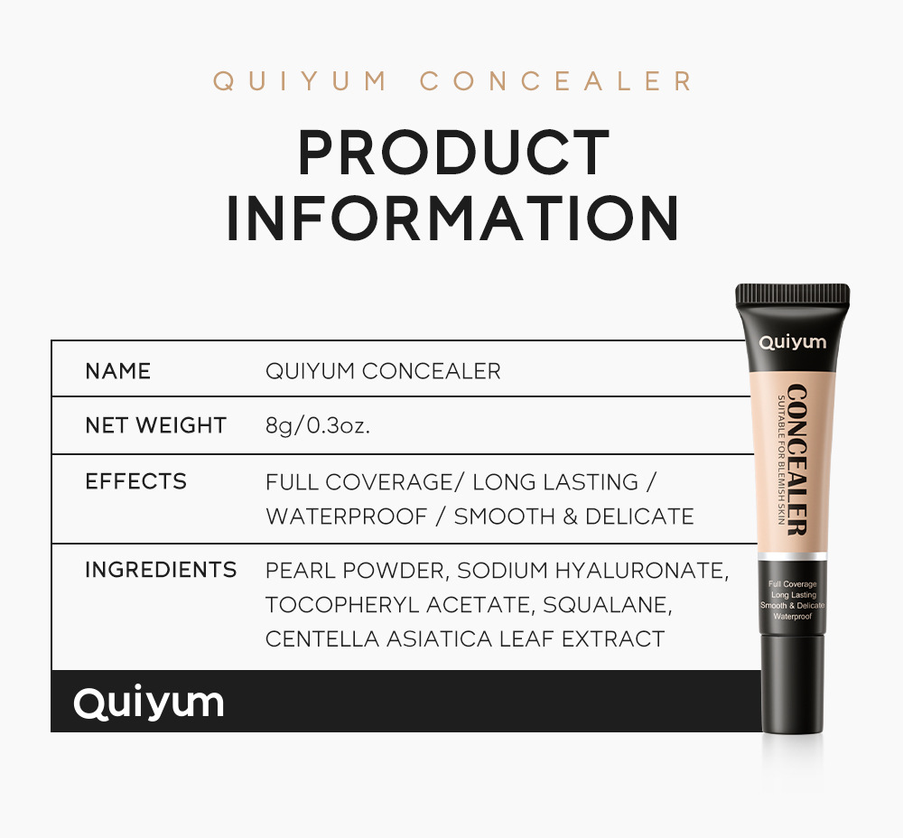 Cross-border QUIYUM Three-color Concealer 8g for contouring, covering blemishes and enhancing skin tone. Factory in stock for wholesale undefined