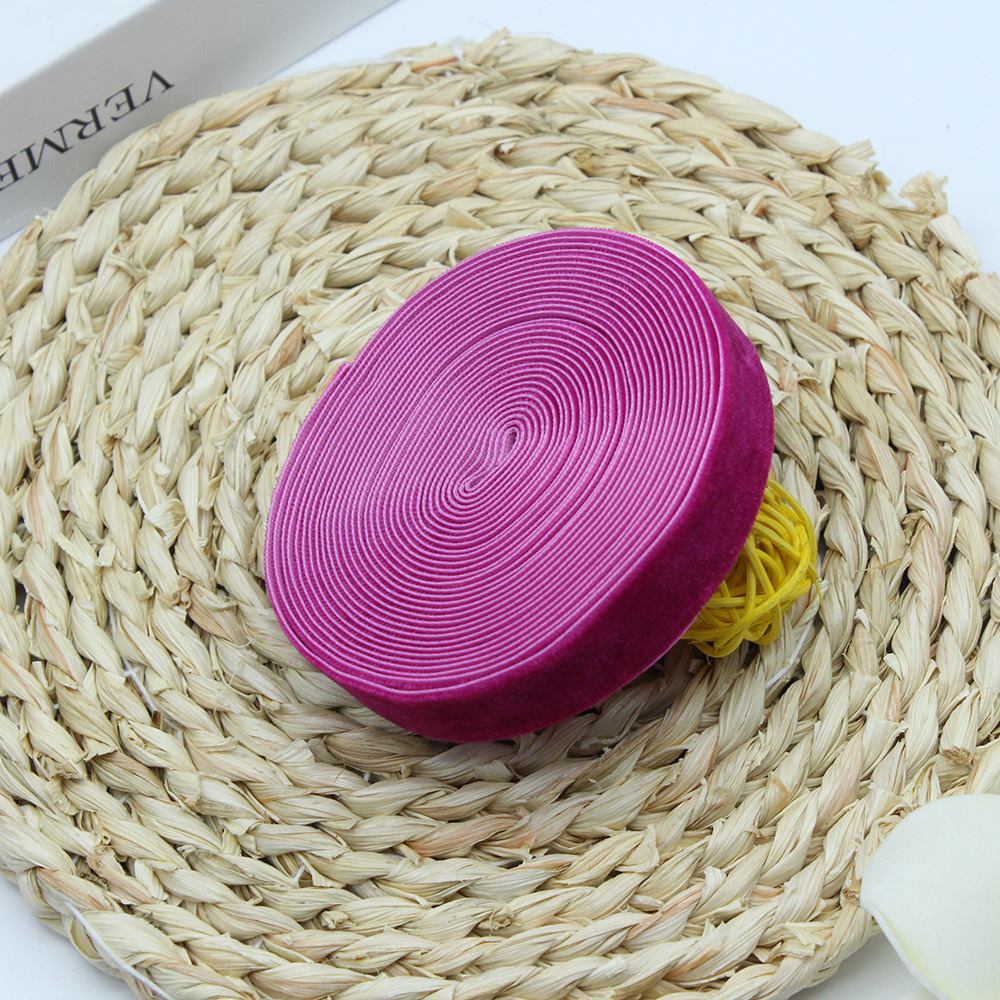 2cm unilateral banda de flocado ropa hecha a mano DIY accesorios, regalo de pastel embalaje de seda de terciopelo