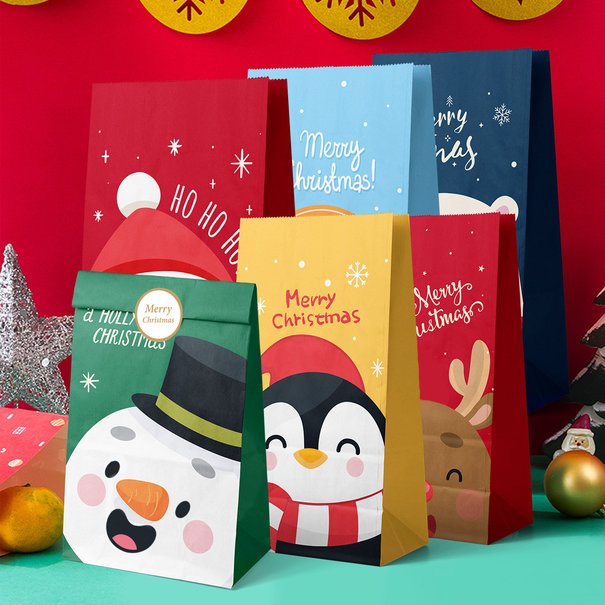 1 Piece Quantity Christmas Occasion Paper Material Christmas Cute Cartoon Paper Christmas Gift Wrapping Supplies