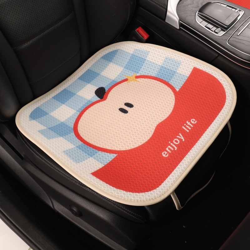Car Seat Cushion Cartoon Design for Women, Half-Cover Seat Cover Suitable for All Seasons, Car Seat Cover, Summer Ice Silk