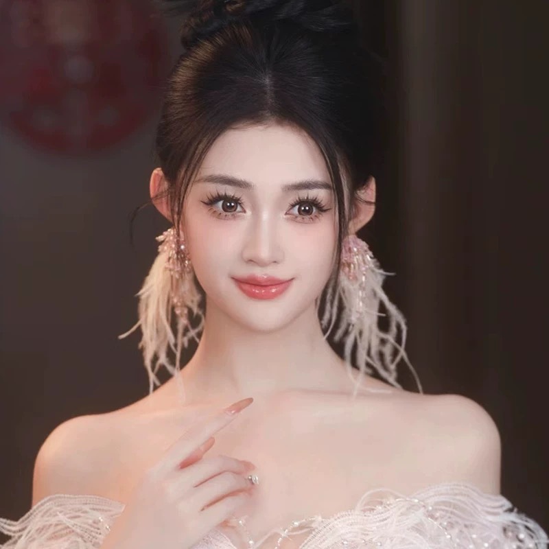 超仙长款羽毛耳环气质个性网红耳坠夸张大气水晶耳饰新娘礼服配饰