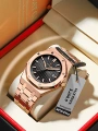 924 rose gold black steel belt model