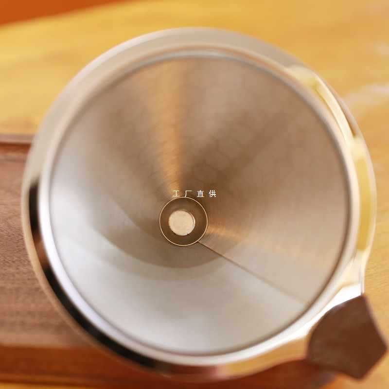 A5L stainless steel filter cup with metal double-layer filter basket for pour-over coffee, ultra-fine encrypted filter