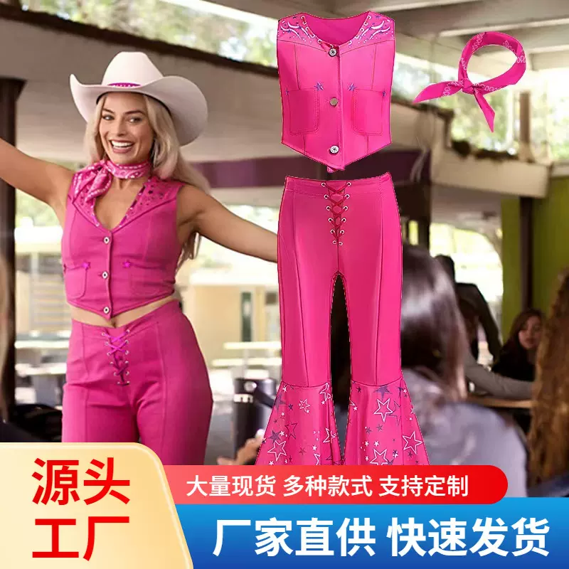 新款 跨境热卖连衣裙欧美电影cos表演服儿童真人芭比节日扮演服