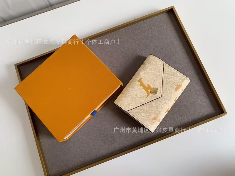 跨境外贸货源高版本老花三折叠零钱包高级感时尚女式短款豆豆钱包|undefined