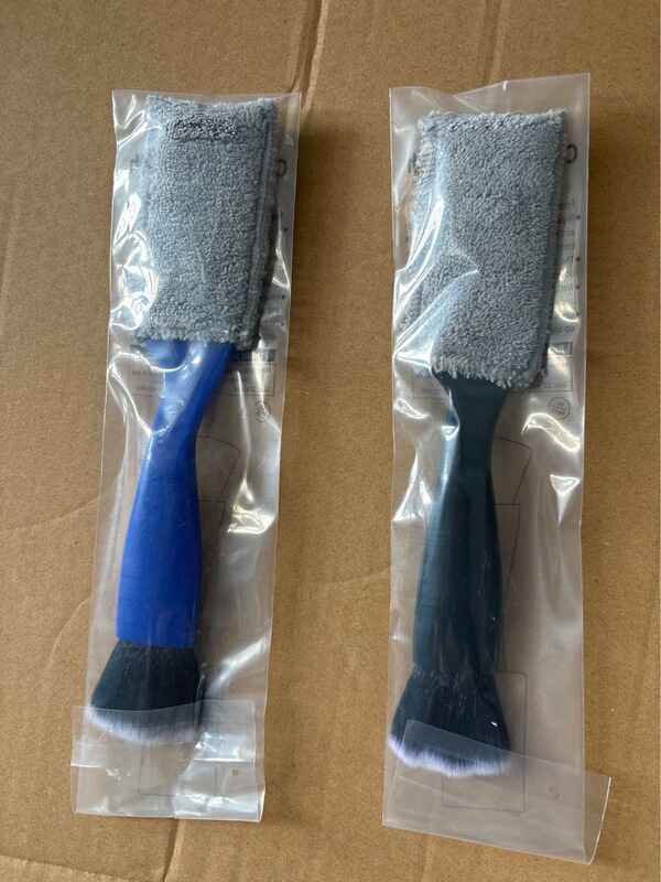 汽车空调出风口清洁刷 双头洗车内饰清洗工具可替换布套软毛除尘|undefined