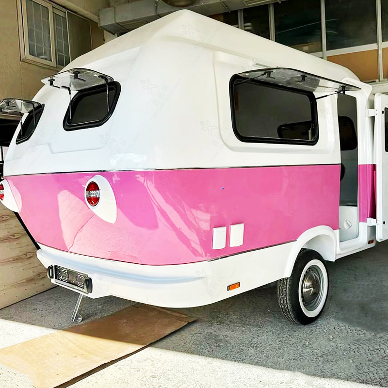 Nuevo acero inoxidable remolque tipo RV al aire libre camping padres-hijos vivienda RV valle rural
