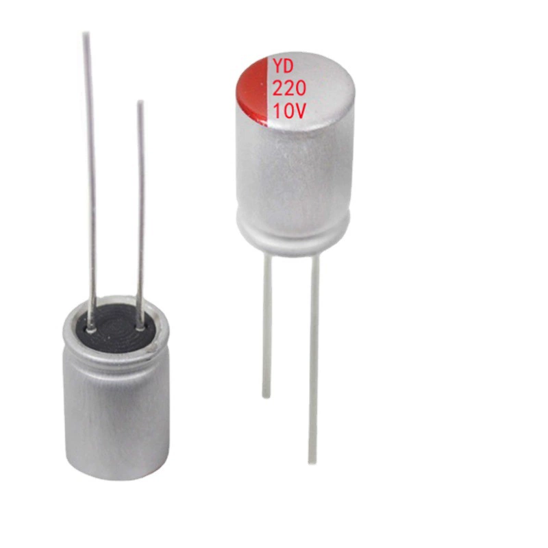 Оригинальный 10V 220µF 5*8 6.3*8 Прямой штекер твёрдый конденсатор 220µF/10V низкое сопротивление
