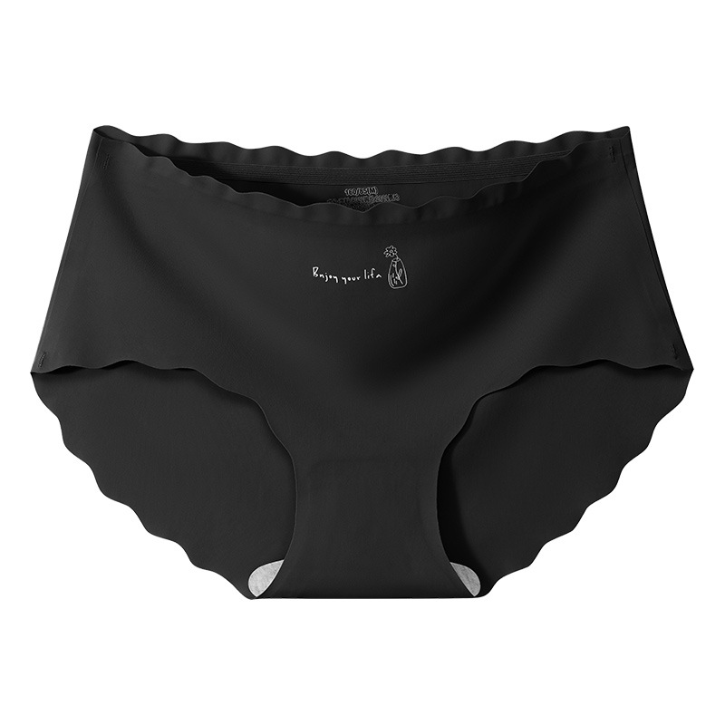 Hielo de seda sin costuras antibacteriano algodón entrepierna niña nueva cintura media verano pantalones finos transpirables bragas de mujer
