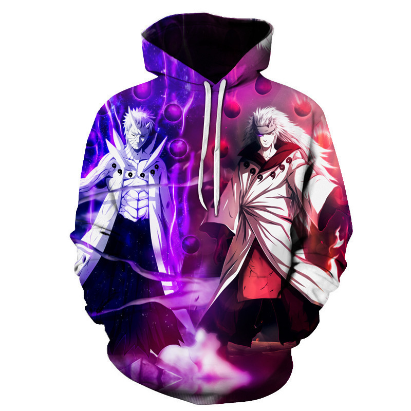 2021 New Amazon Cross Border Men's Hoodie Naruto Figure 3D Print Sweatshirt Sports Casual