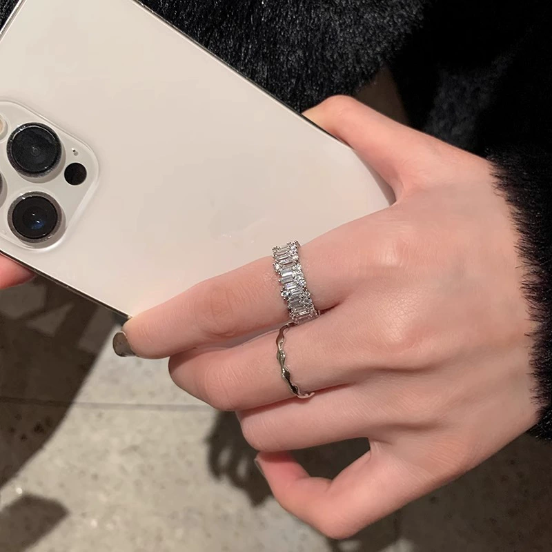Одна размер zirconium, модное изысканное универсальное кольцо, стиль легкой роскоши, на указательном пальце
