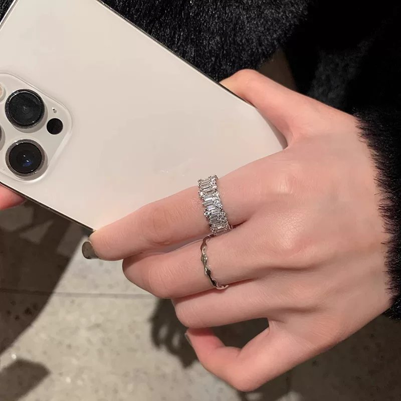 Одна размер zirconium, модное изысканное универсальное кольцо, стиль легкой роскоши, на указательном пальце