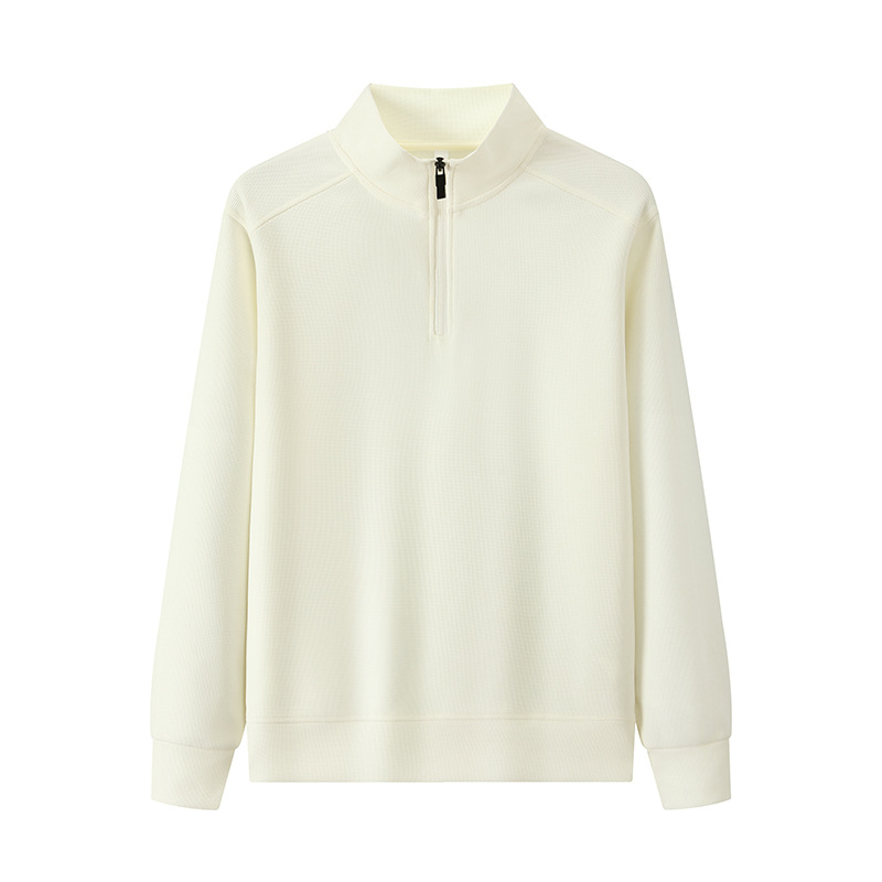 600G pesado medio cremallera de manga larga cuerpo de entrenamiento ropa de trabajo herramientas de algodón suéter impresión de logotipo personalizado