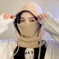 屋外保温帽子男性冬ベルベット防風耳保護マスク帽子マフラー一体自転車雷鋒帽